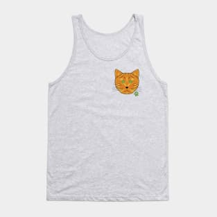 Geometric Ginger Cat Tank Top